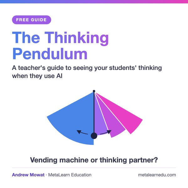 Cover of the free guide: The Thinking Pendulum, a teacher's guide